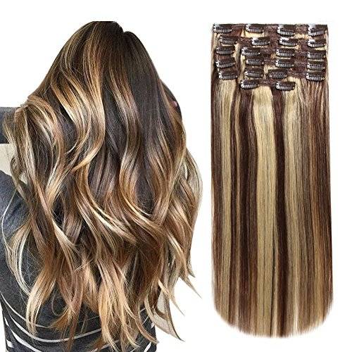 Heesaga Clip In Real Human Hair Extensions 14 Inch 120 Grams 4 2